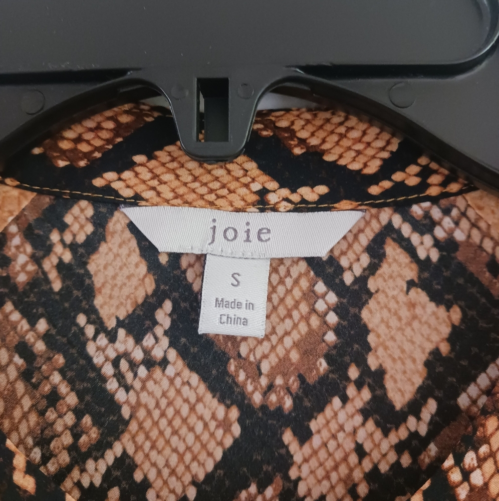 JOIE Python Print Button-Down Blouse - Picture 6 of 8
